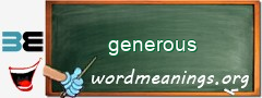 WordMeaning blackboard for generous
